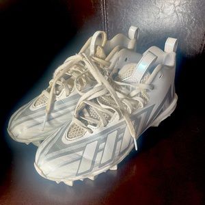 Adidas White football cleats. Big kids size 4